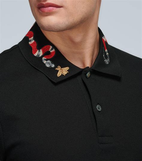 men gucci collar shirt|Gucci polo shirt snake.